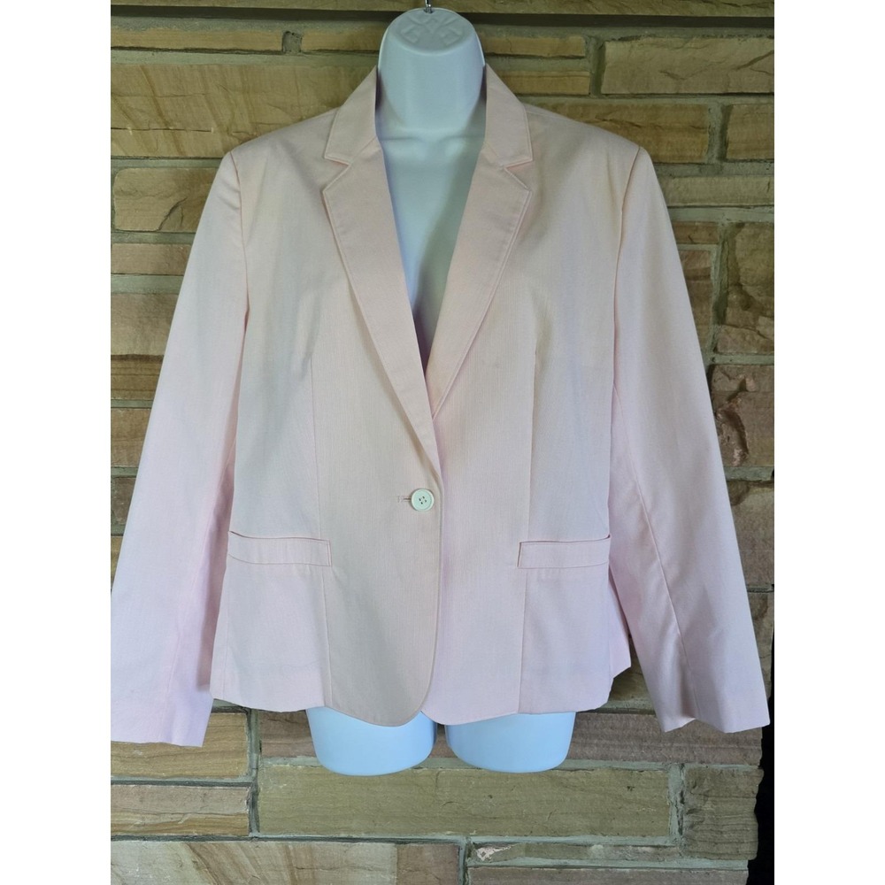 Vintage 80s Pretense Pink Pinstripe Power Blazer - Made in Japan - Size 15/16**